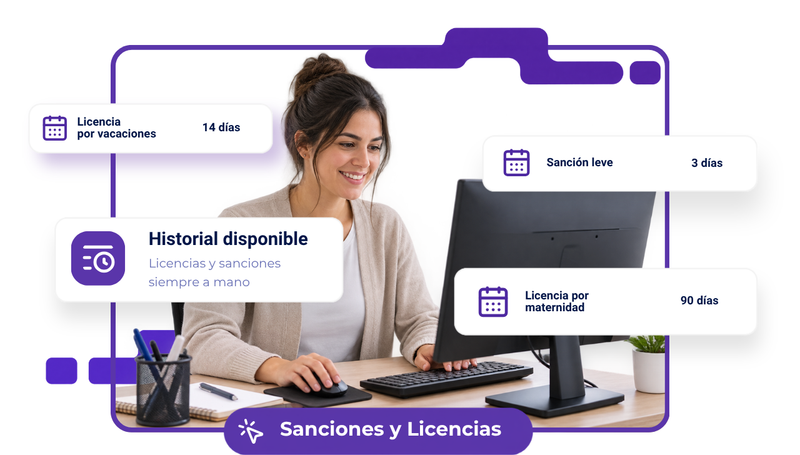 Vista del módulo Licencias y Sanciones