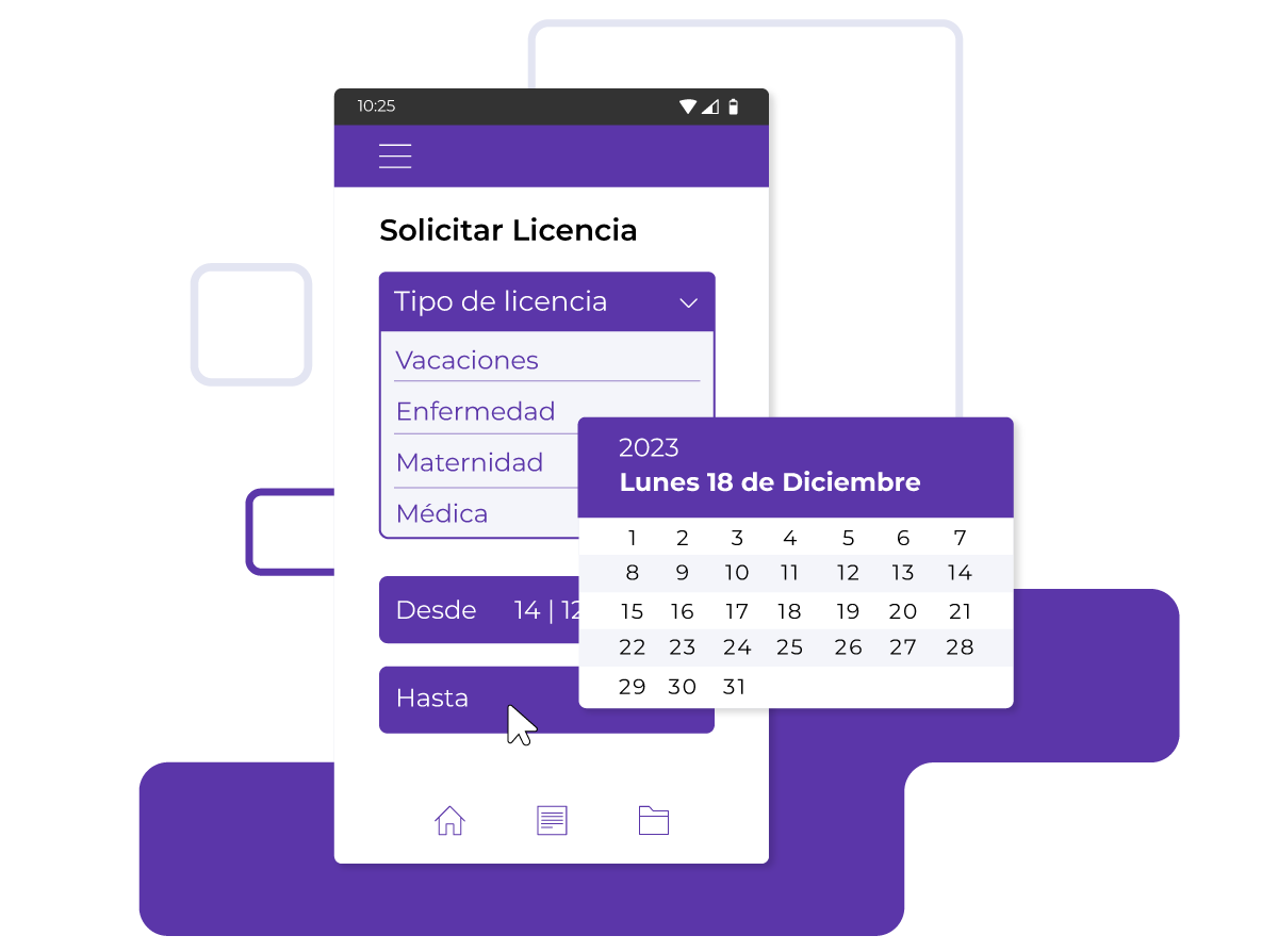 Solicitar licencia desde la app
