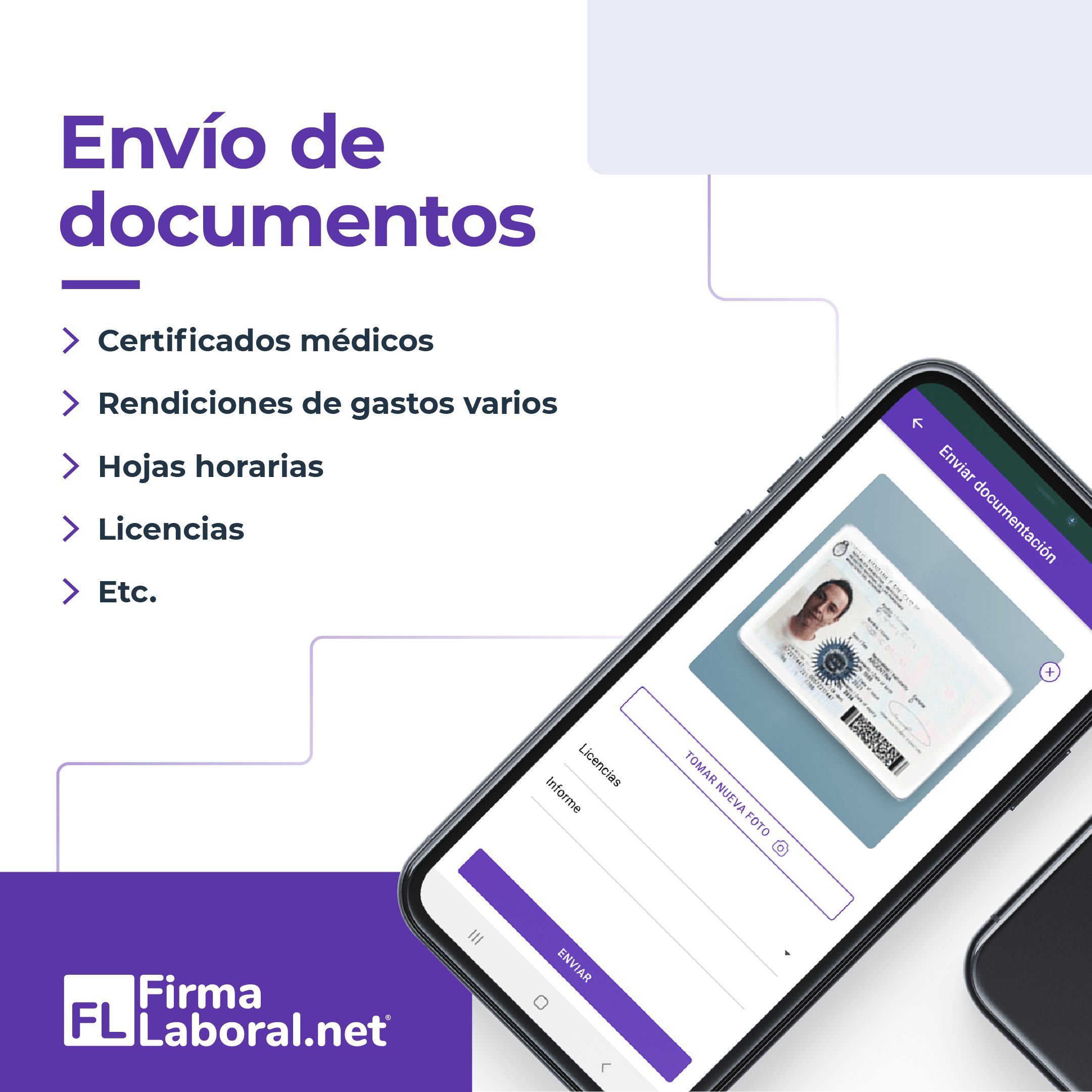 Empleado cargando documentos desde la app